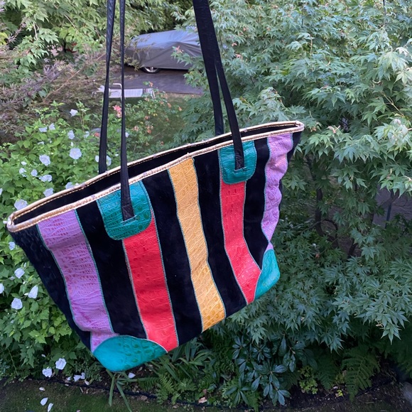 Vintage 80s/90s made in USA leather tote - Picture 4 of 15